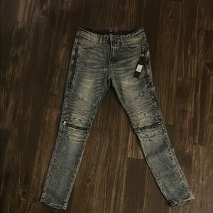 Men's Distressed Blue Jeans
